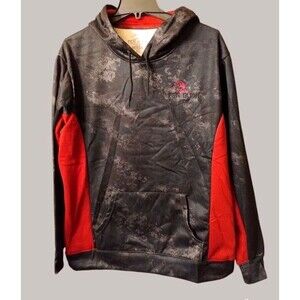 Camo Red/ Black Long Sleeve Logo Hoodie Size M Deer Hunting Outdoors Sports